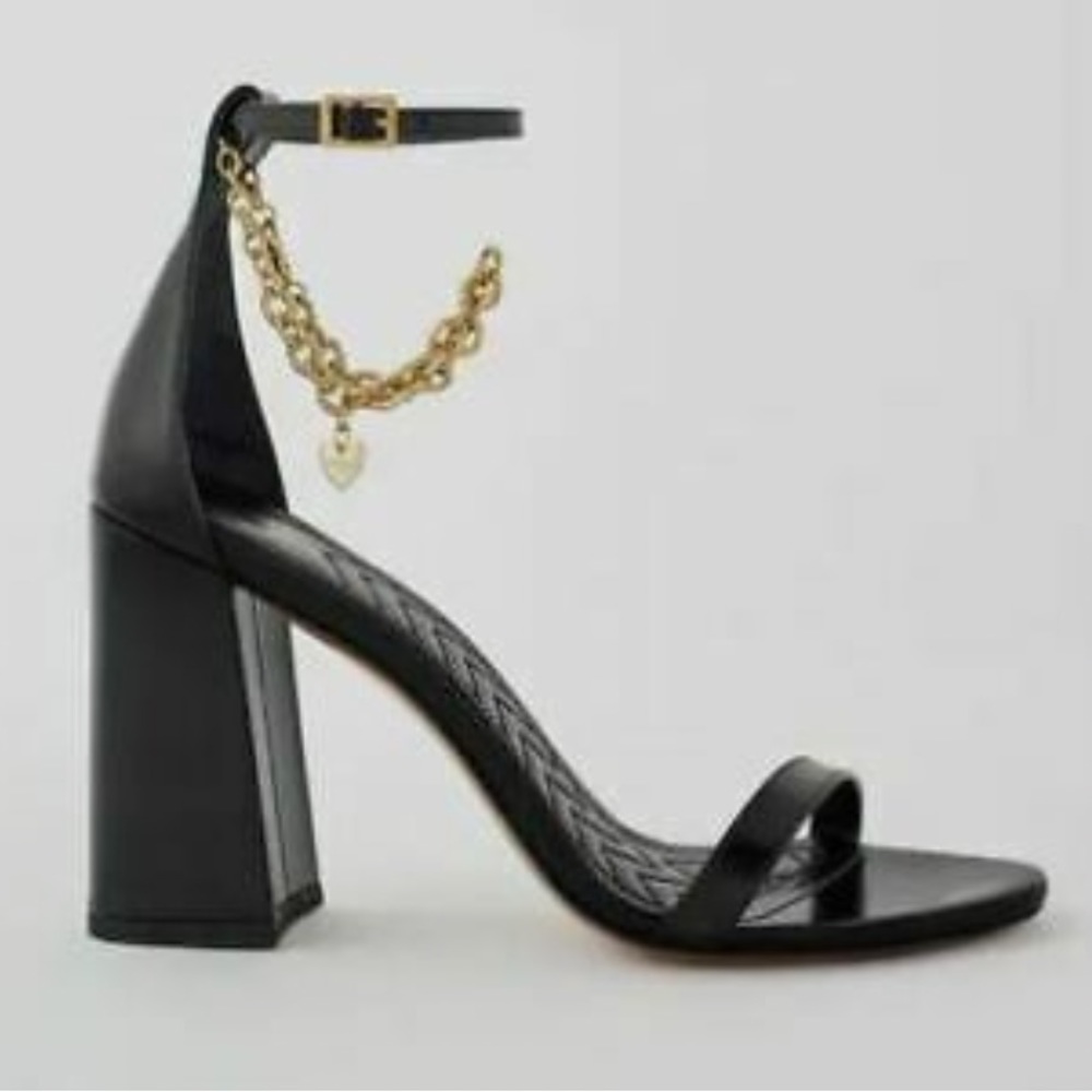 MAJE Black Heel with Gold Chain - Picture 3 of 3